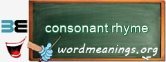 WordMeaning blackboard for consonant rhyme